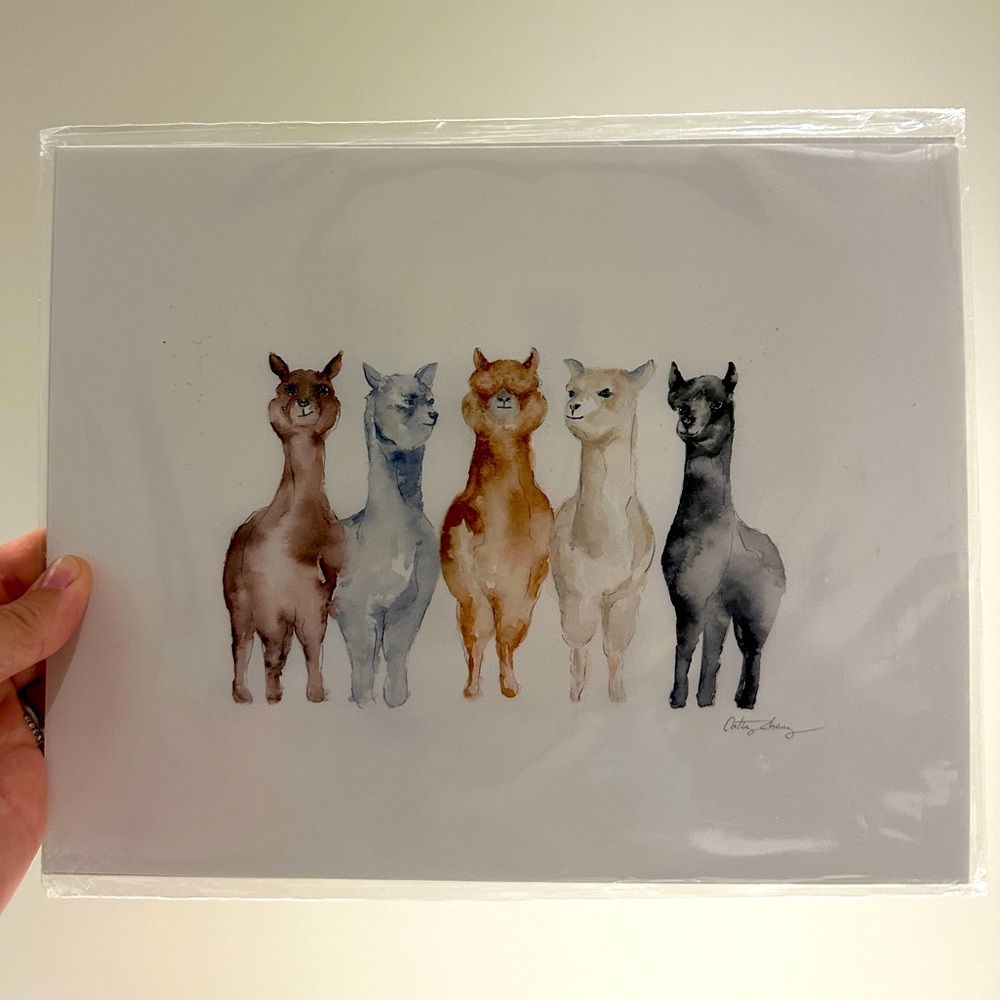 Cathy Zhang Alpacas Watercolor Print (8x10)